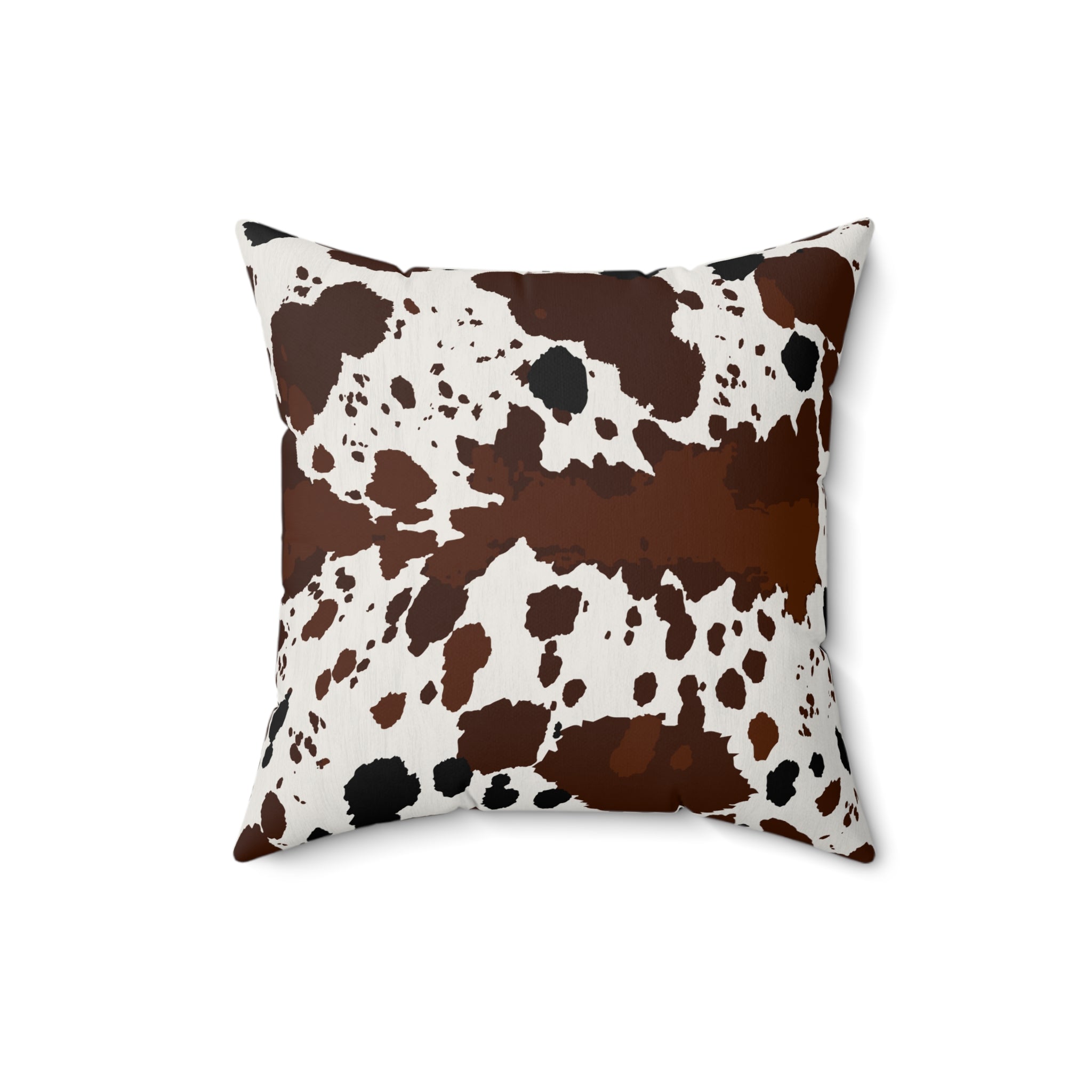 Cowhide Print Faux Suede Pillow — Brown Speckled Decorative Throw Pillow