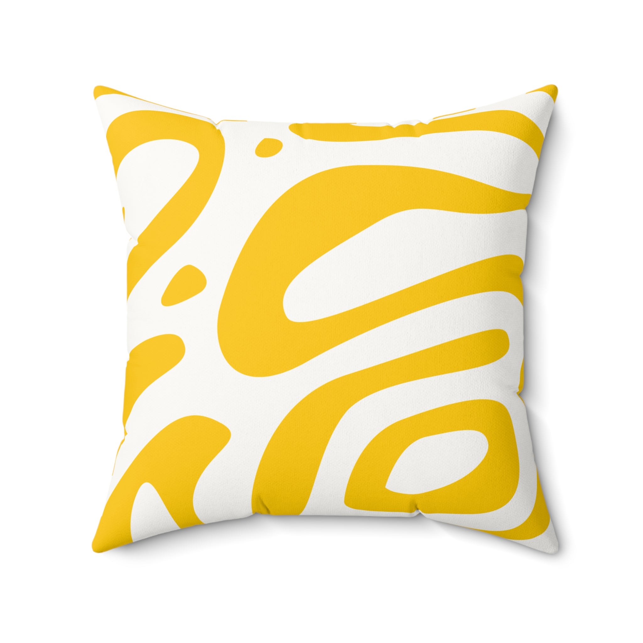 Yellow Abstract Zebra Print Faux Suede Square Pillow