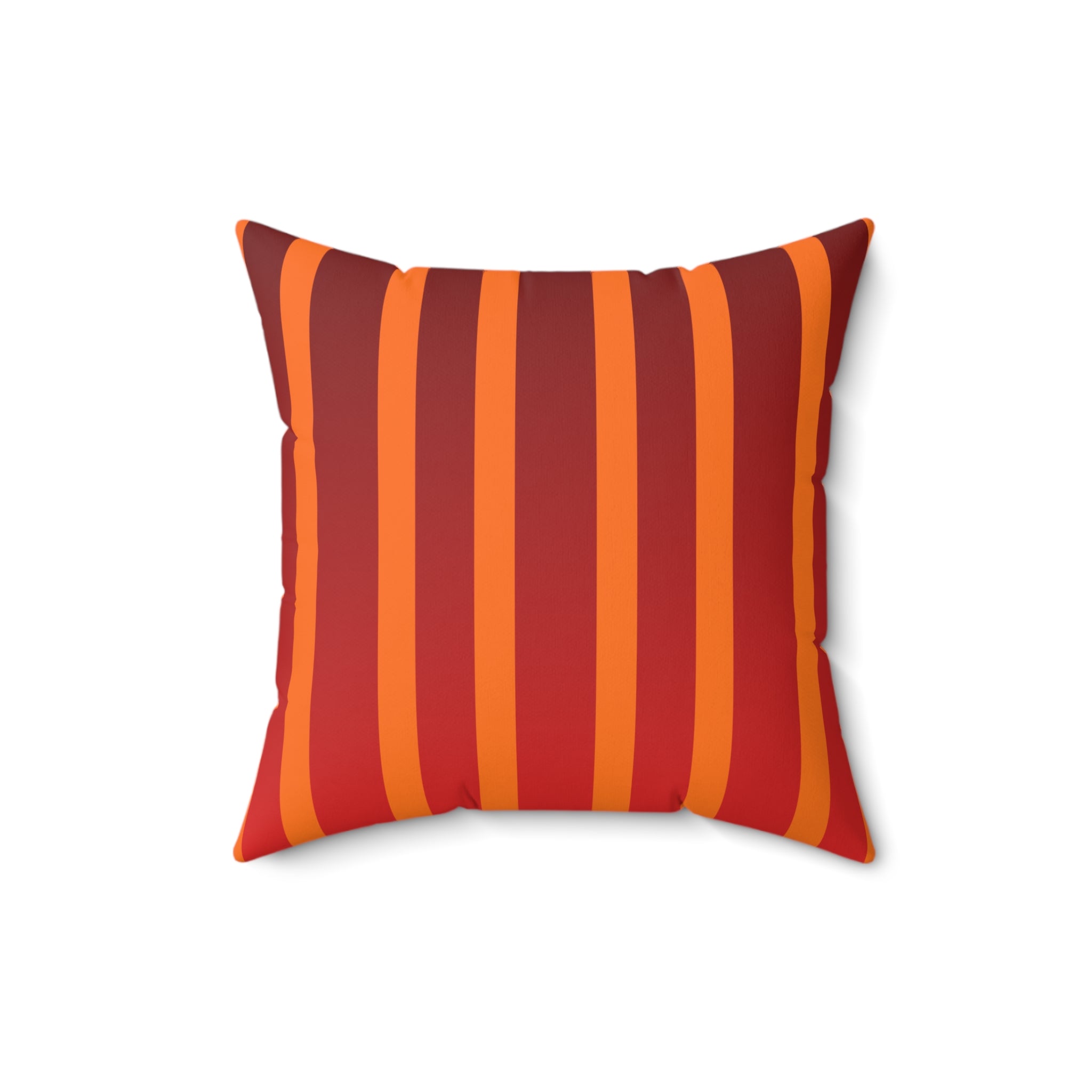 Retro Orange Stripe Faux Suede Pillow