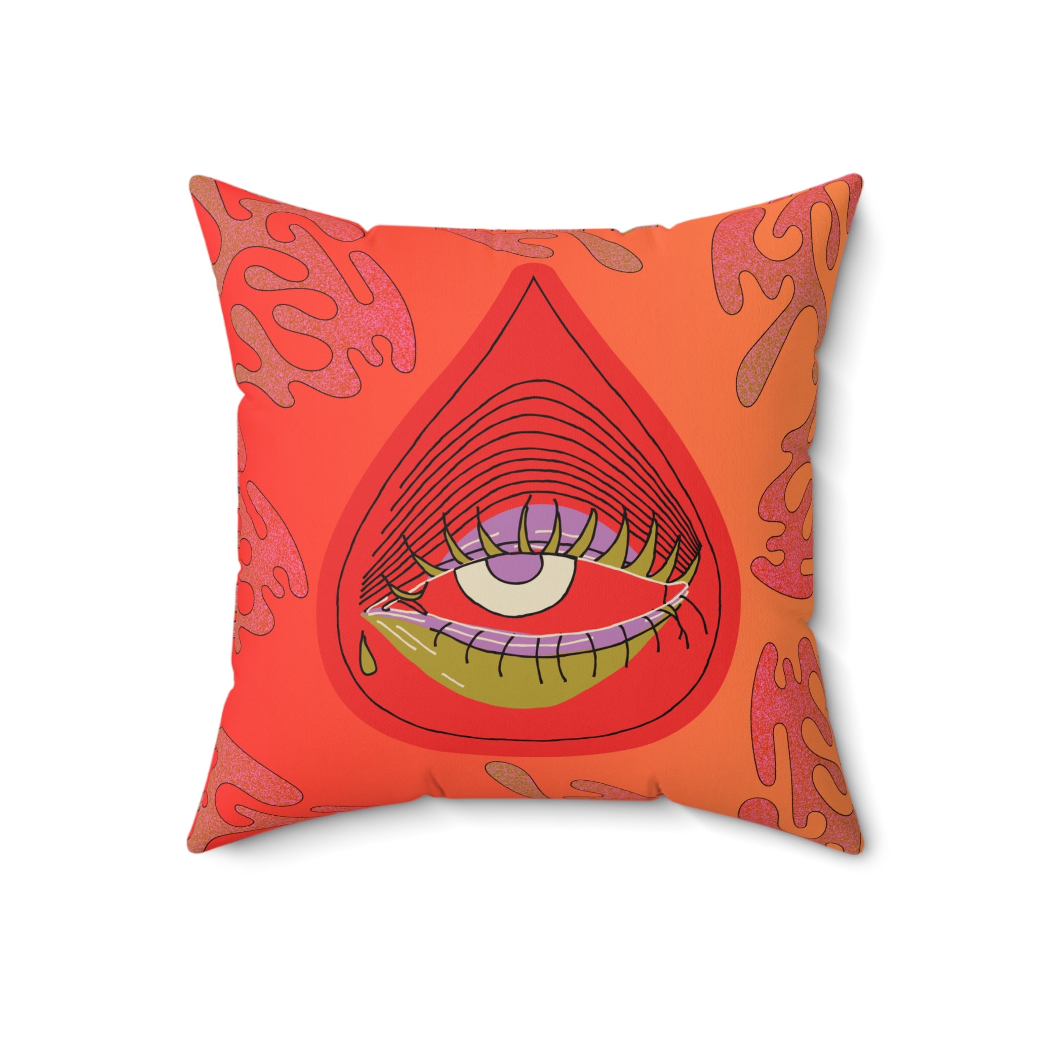 Psychedelic Eye Drop Pillow — Faux Suede Decorative Throw Pillow