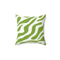 Green Zebra Stripe Faux Suede Pillow