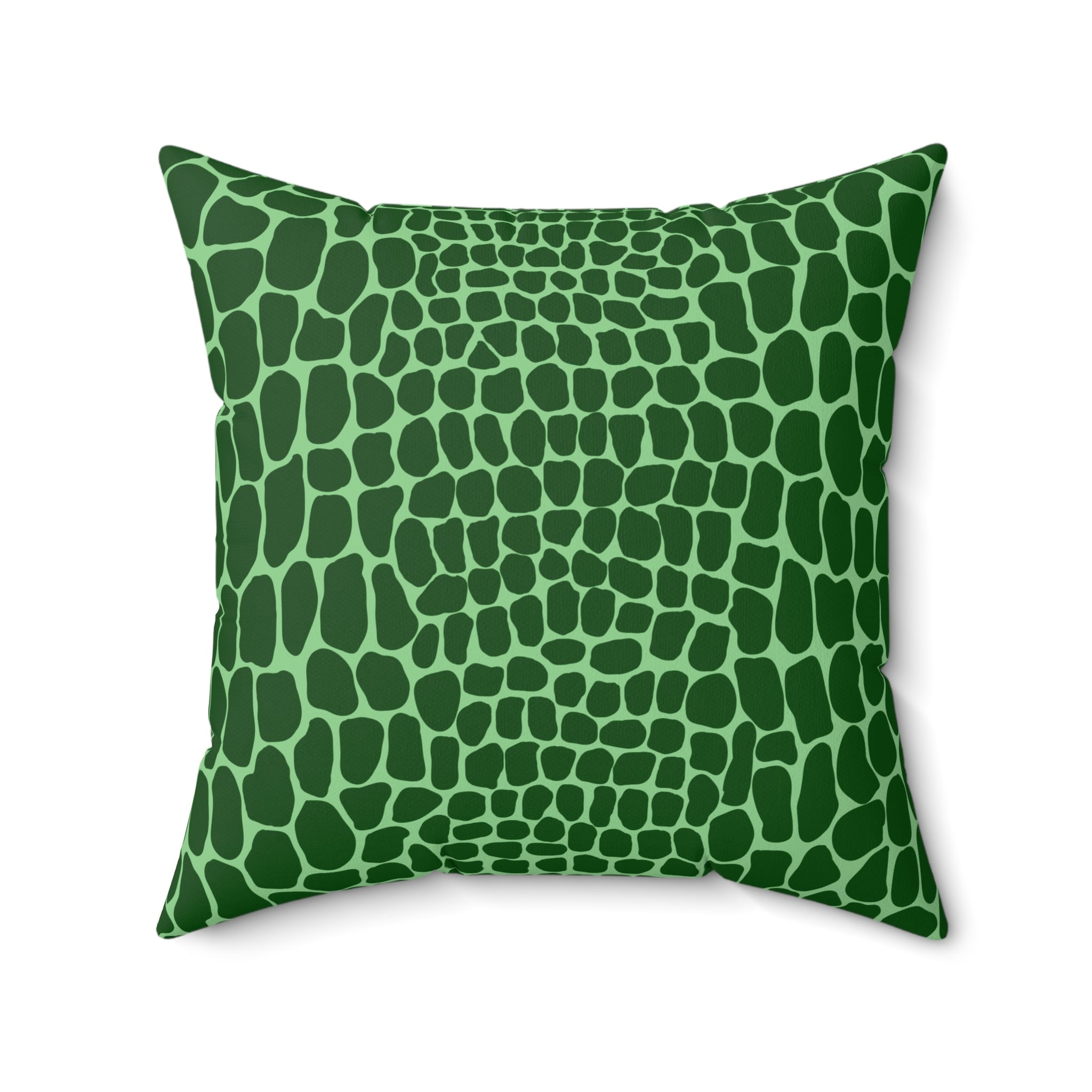 Green Giraffe Spot Pattern Pillow