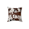 Cowhide Print Faux Suede Pillow — Brown Speckled Decorative Throw Pillow