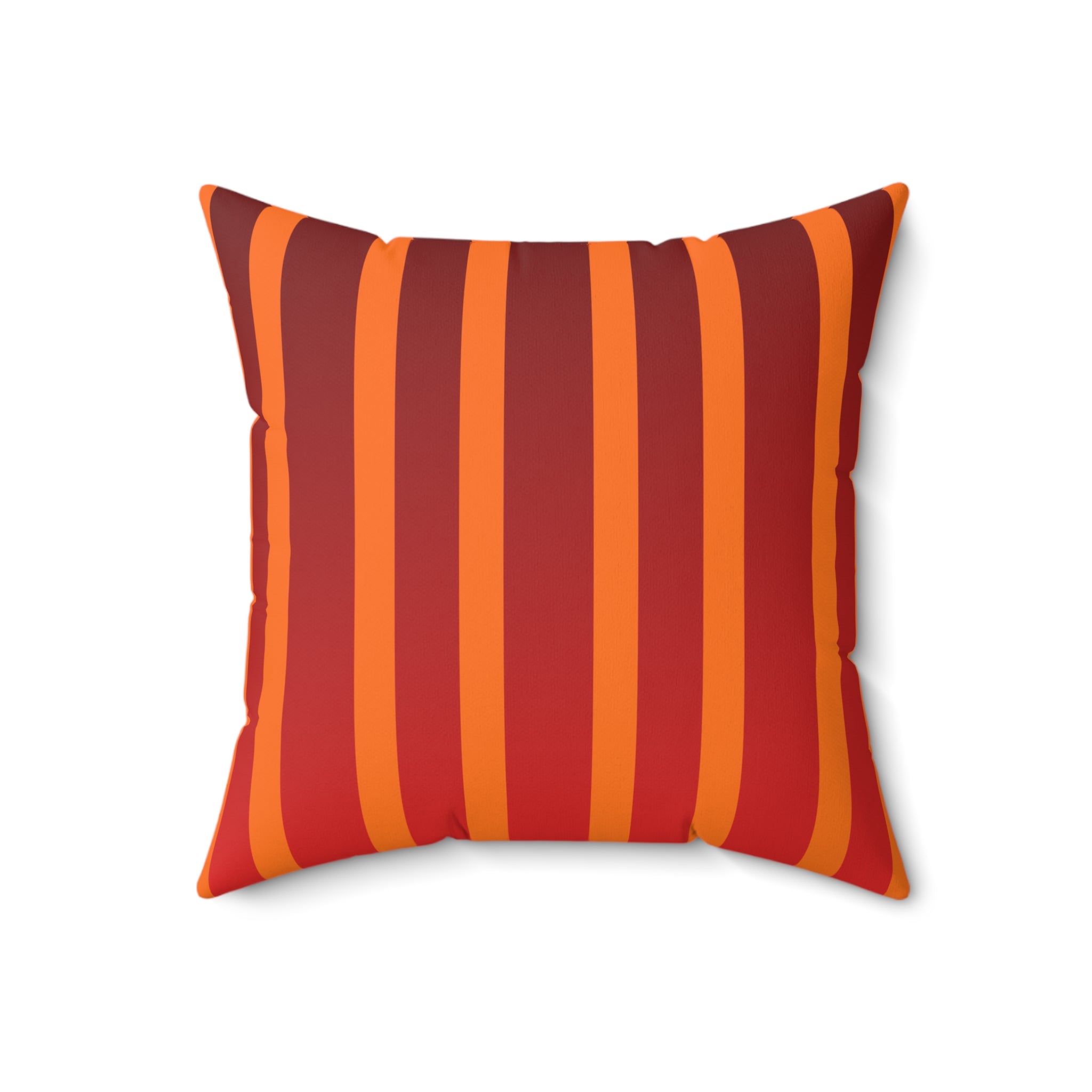 Retro Orange Stripe Faux Suede Pillow