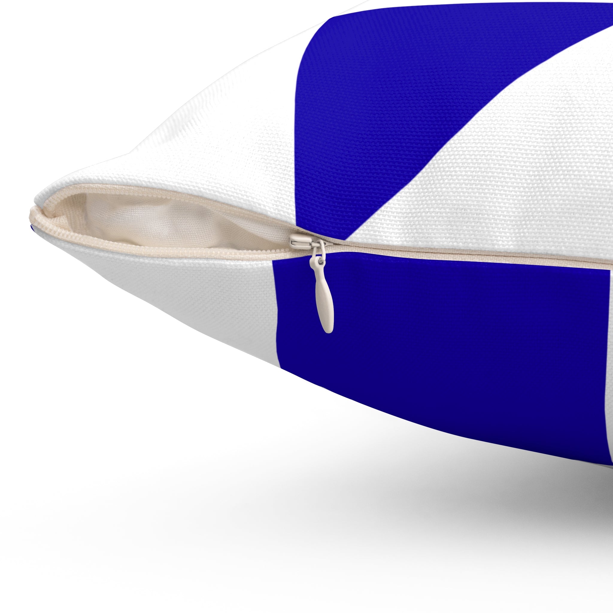 Geometric Blue Quilt-Block Square Pillow