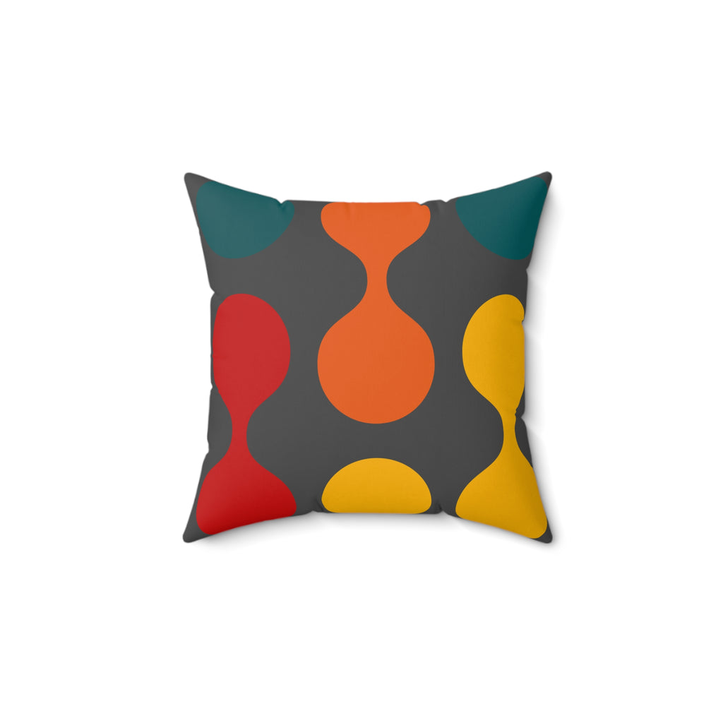 Retro Geometric Throw Pillow — Mid-Century Mod Pattern