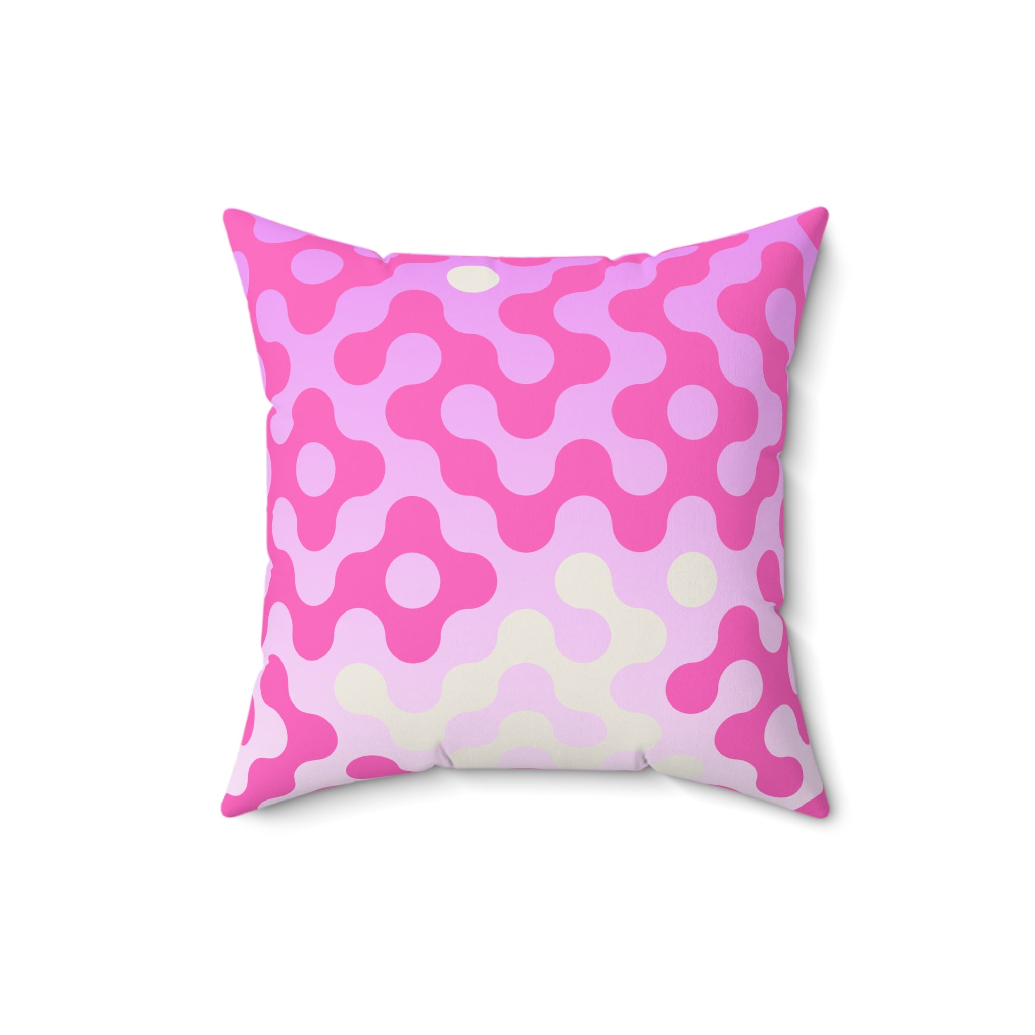 Pink Retro Blob Pattern Faux Suede Pillow