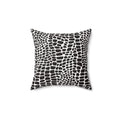 Black & White Croc Print Faux Suede Pillow — Modern Animal Print Decorative Throw Pillow