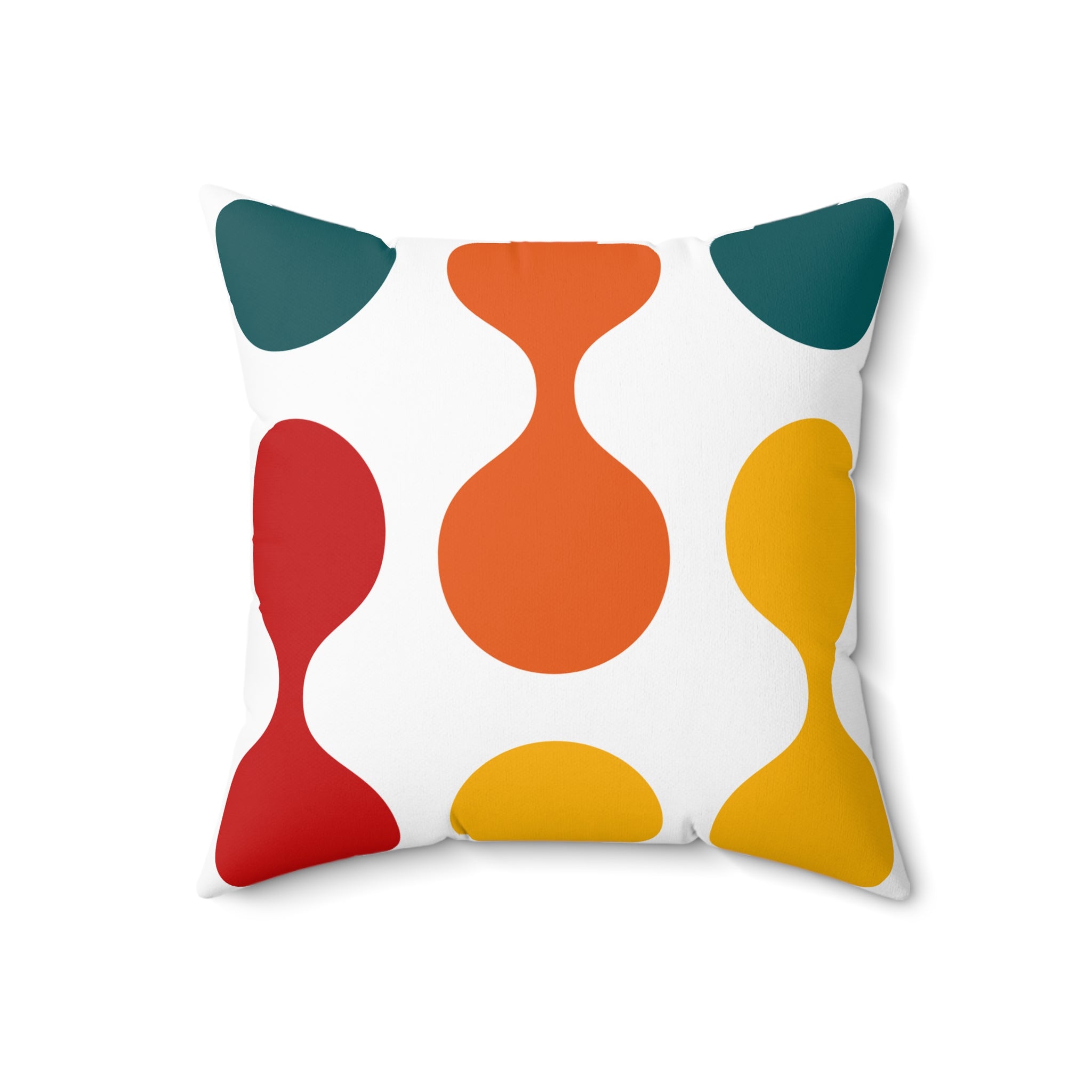 Mid-Century Geometric Decorative Pillow — Colorful Abstract Pattern