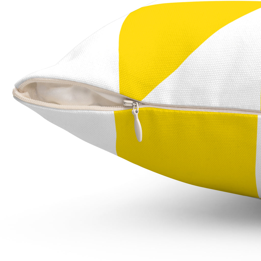 Geometric Yellow Quilt-Pattern Pillow