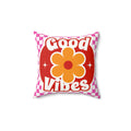 Good Vibes Retro Flower Pillow