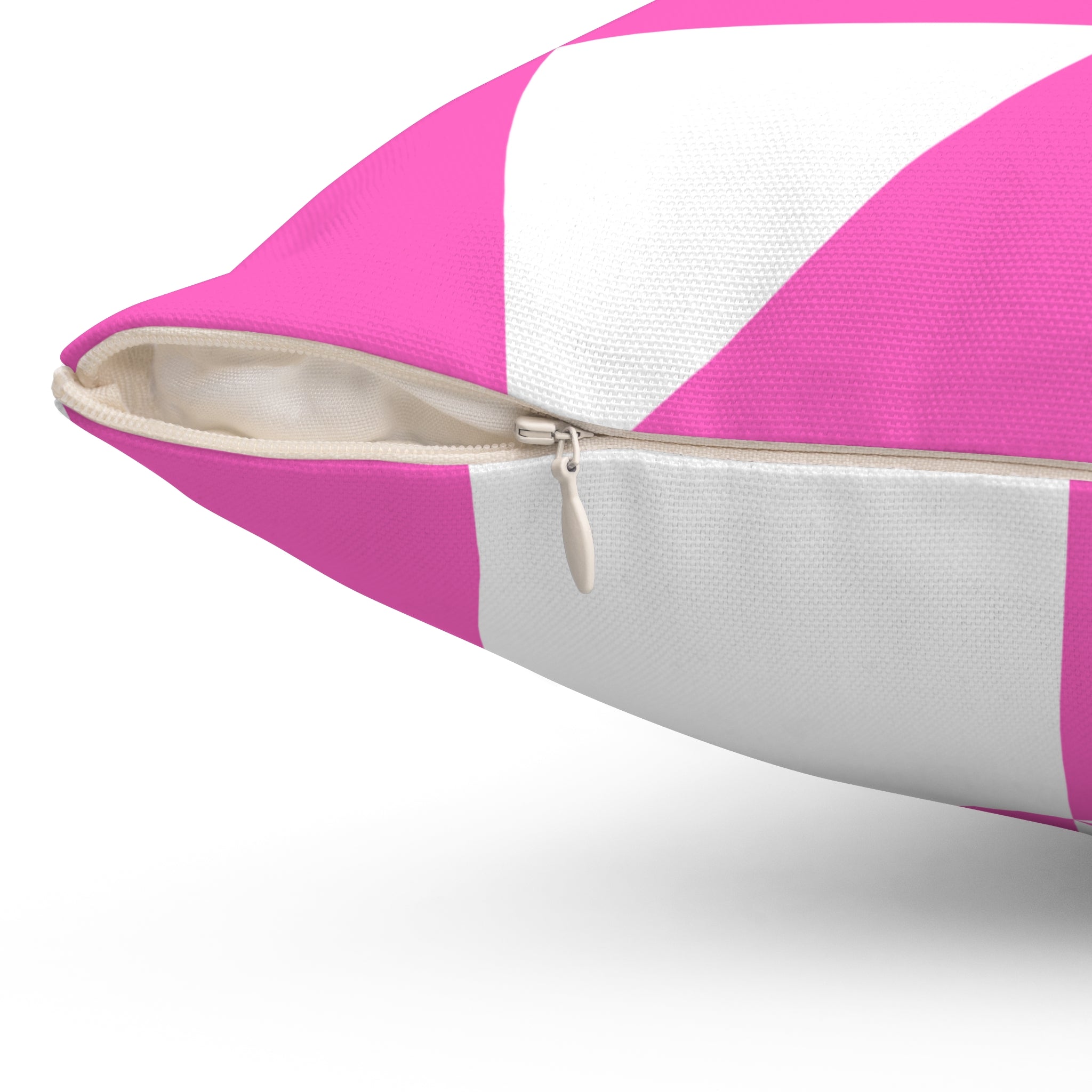 Pink Geometric Quilt-Block Throw Pillow