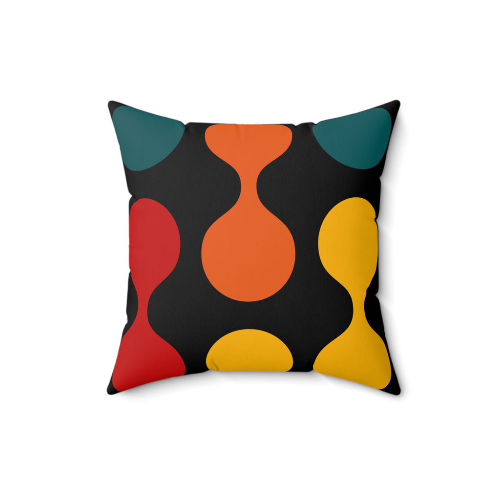 Retro Geometric Throw Pillow — Mid-Century Mod Pattern