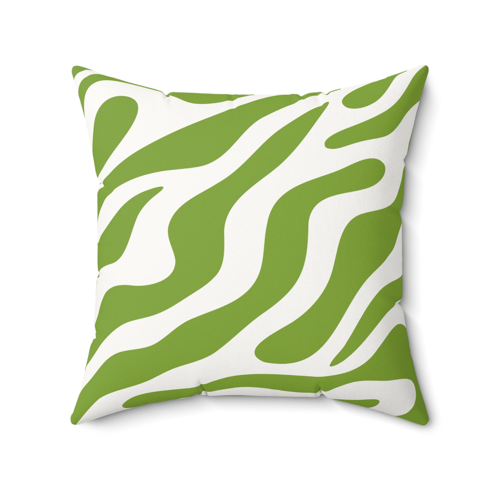 Green Zebra Stripe Faux Suede Pillow