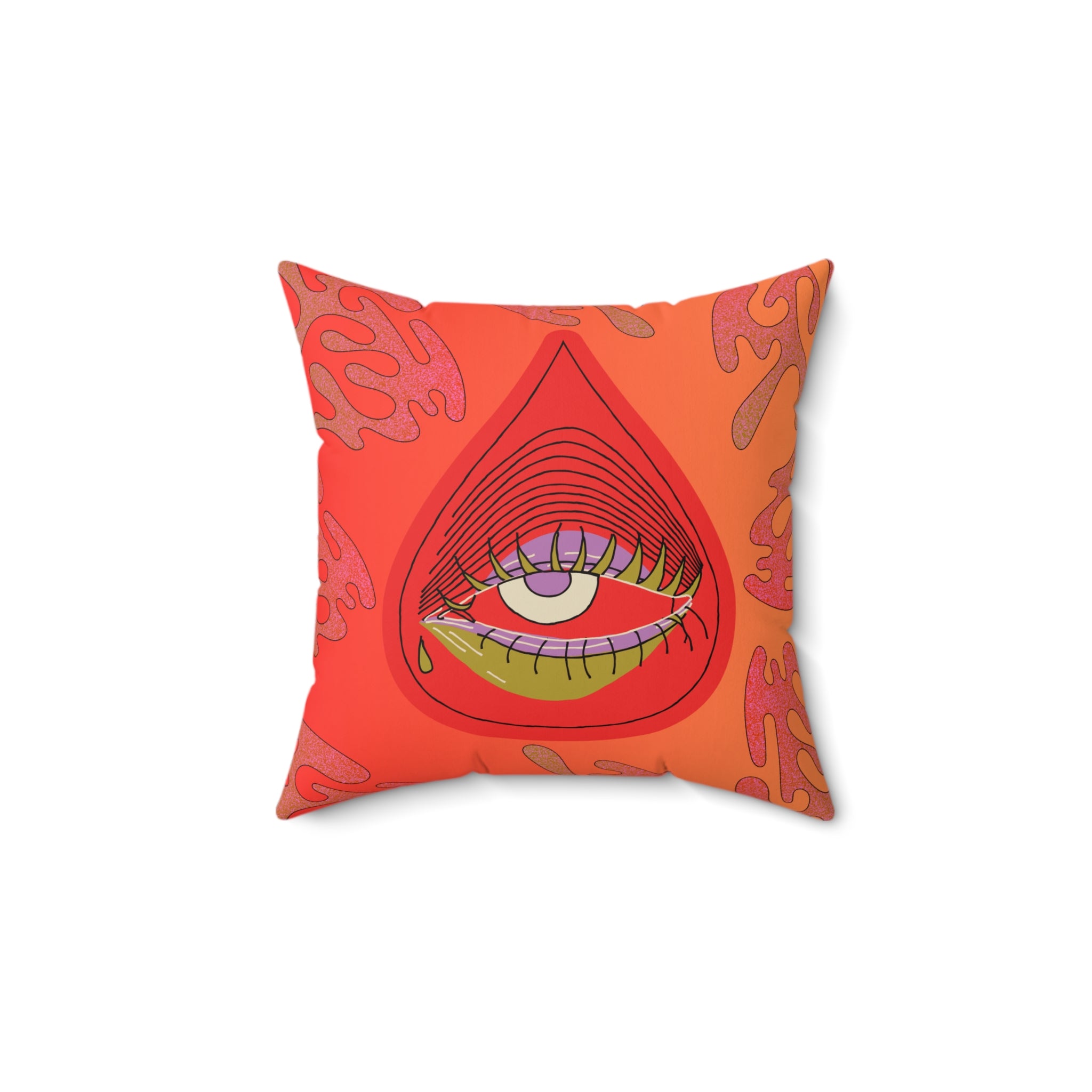 Psychedelic Eye Drop Pillow — Faux Suede Decorative Throw Pillow