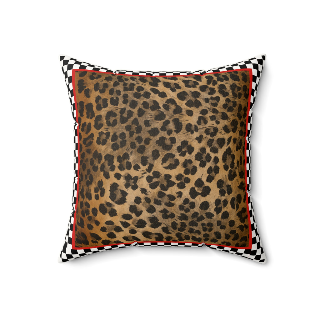 Leopard Print Faux Suede Pillow