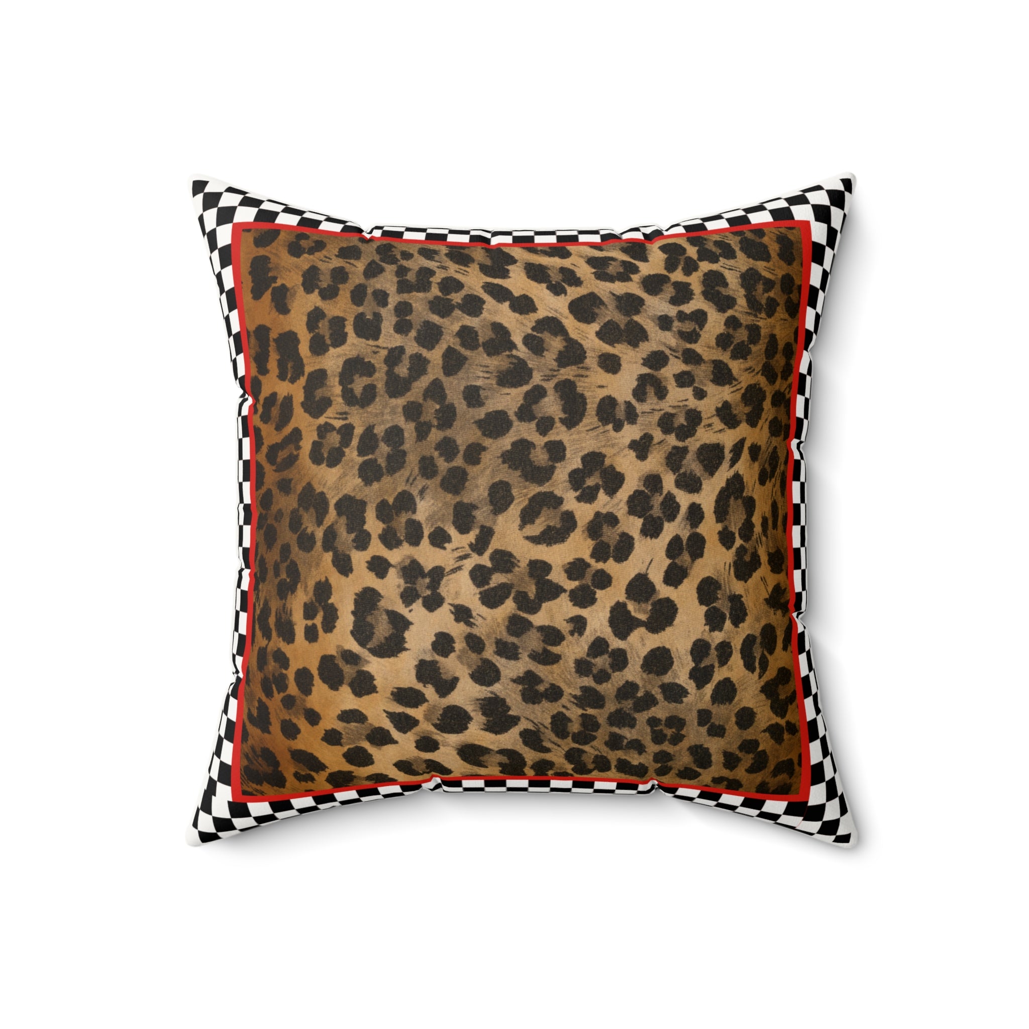 Leopard Print Faux Suede Pillow