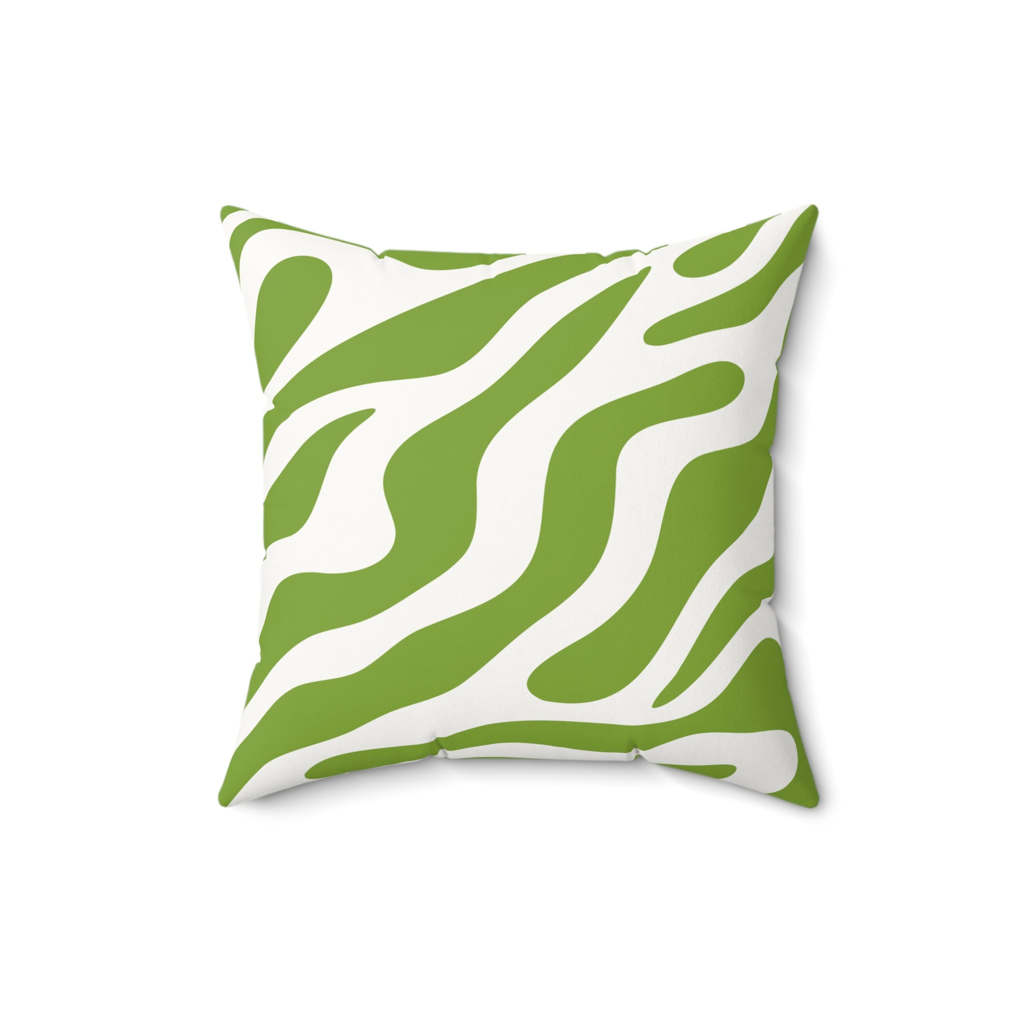 Green Zebra Stripe Faux Suede Pillow