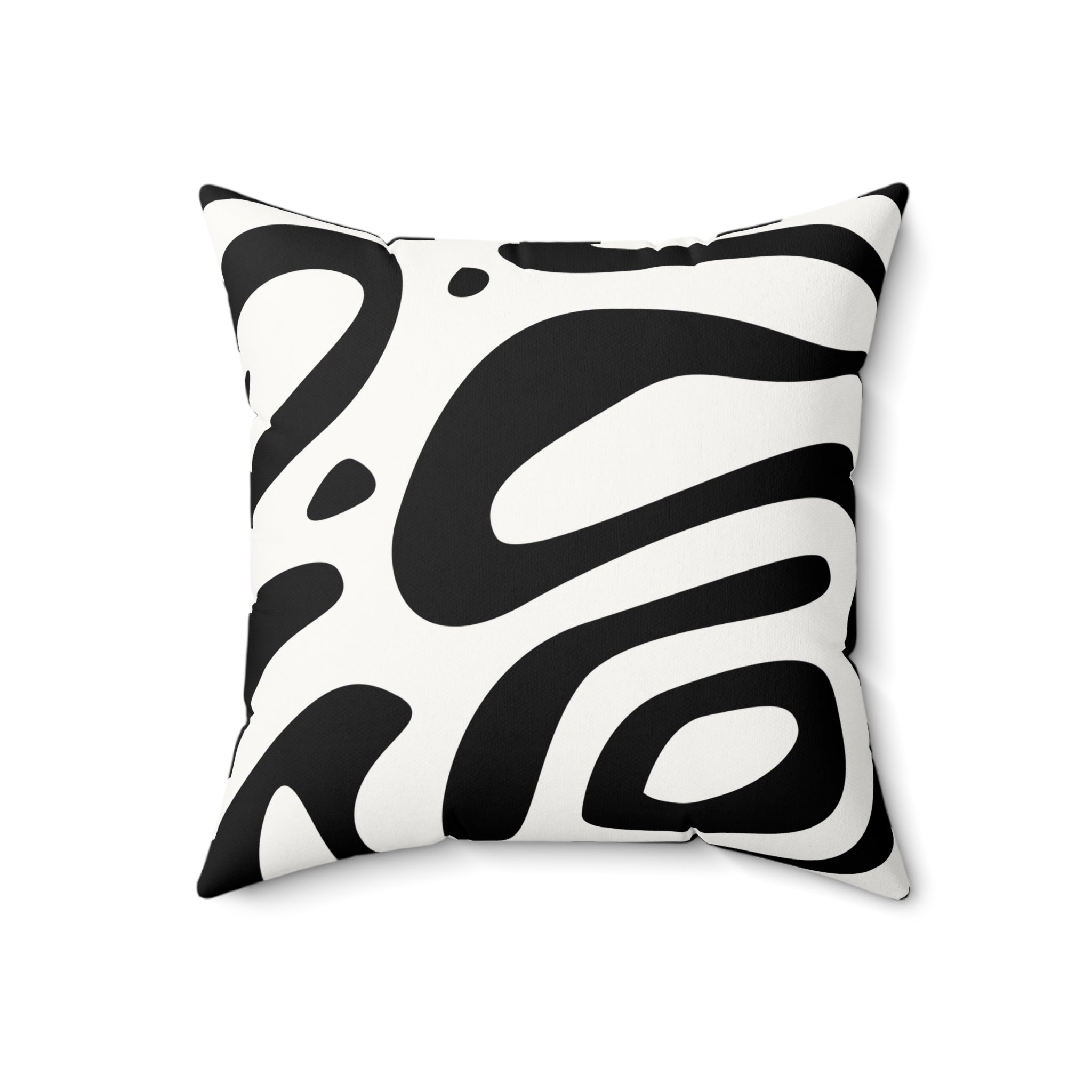 Black & White Abstract Zebra Print Faux Suede Pillow