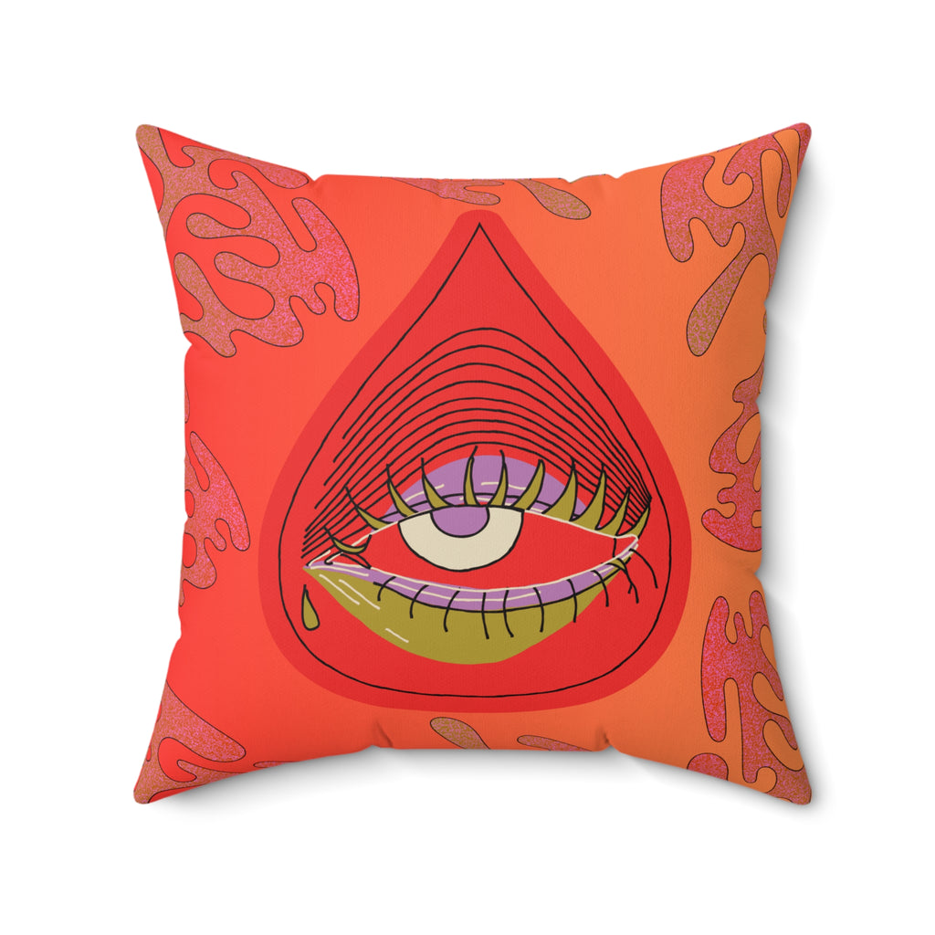 Psychedelic Eye Drop Pillow — Faux Suede Decorative Throw Pillow