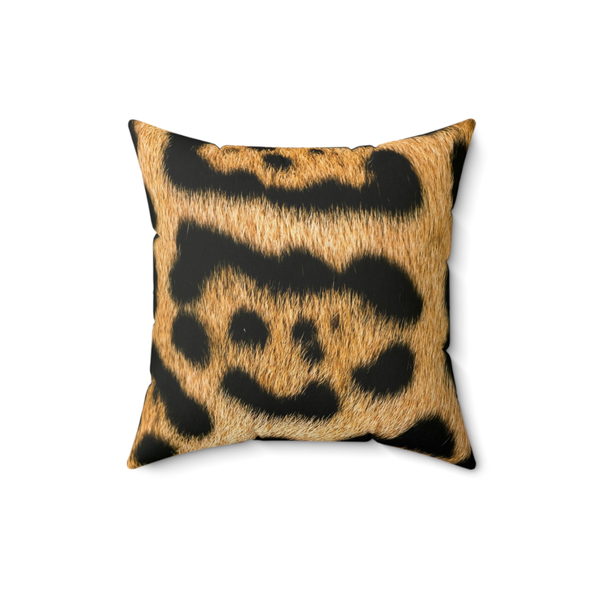 Leopard Faux Suede Pillow — Animal Print Decorative Throw Pillow
