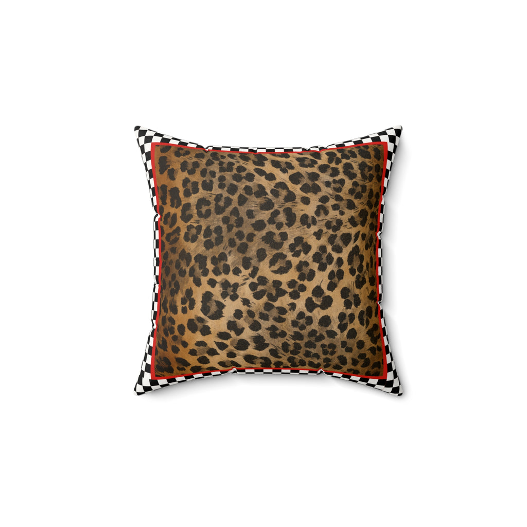 Leopard Print Faux Suede Pillow