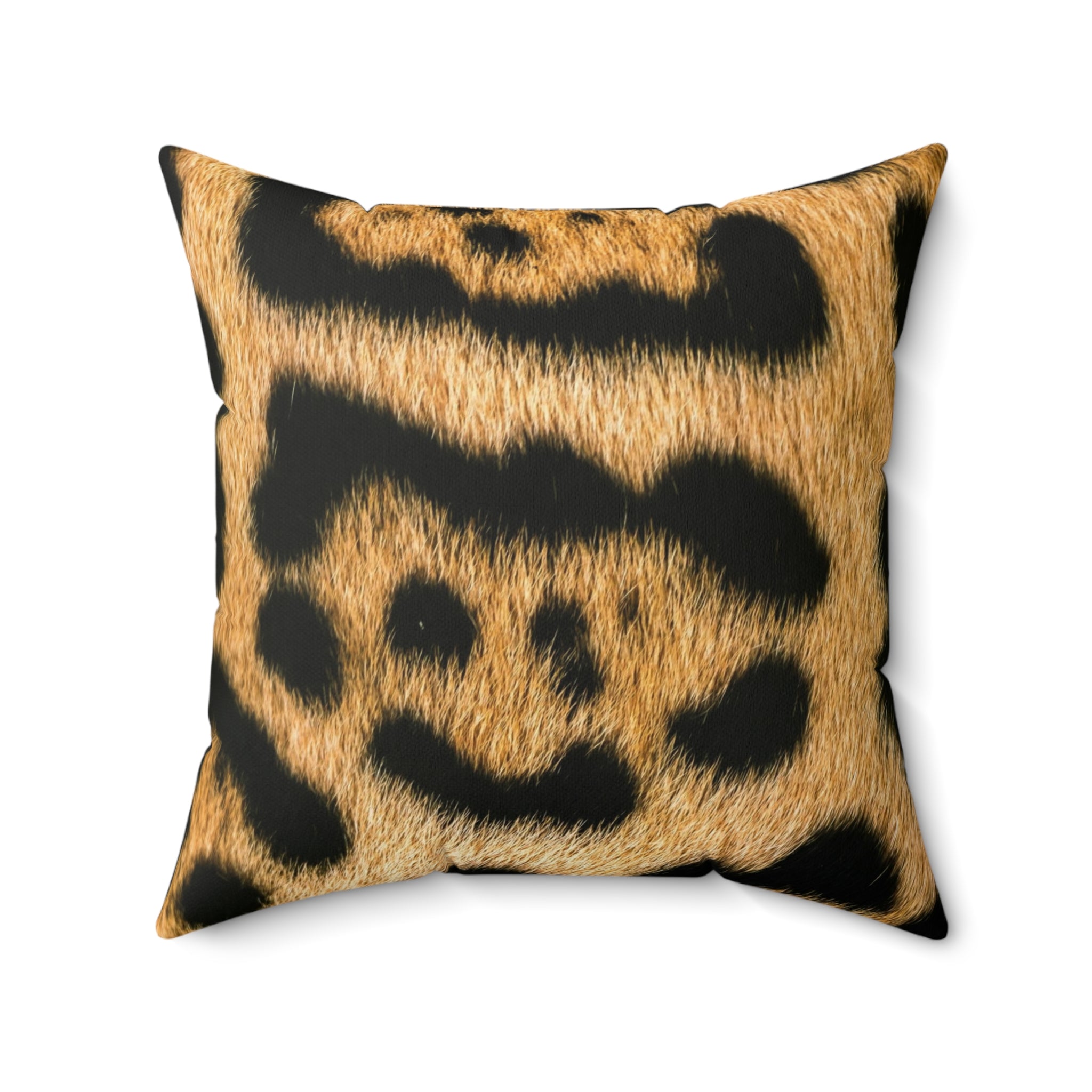 Leopard Faux Suede Pillow — Animal Print Decorative Throw Pillow