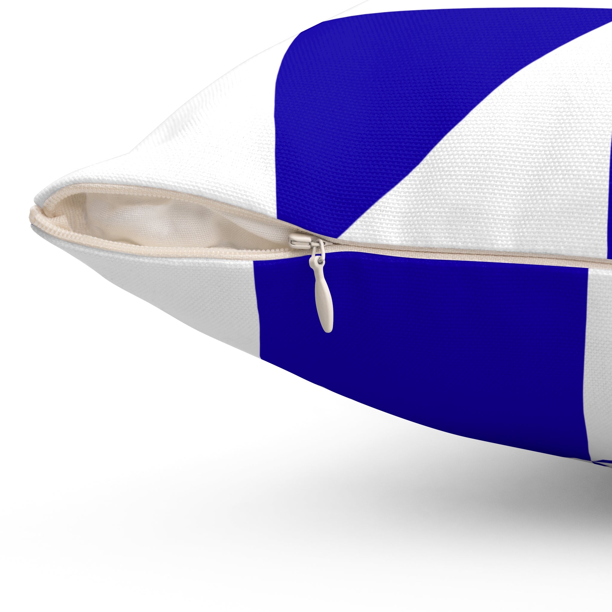 Geometric Blue Quilt-Block Square Pillow