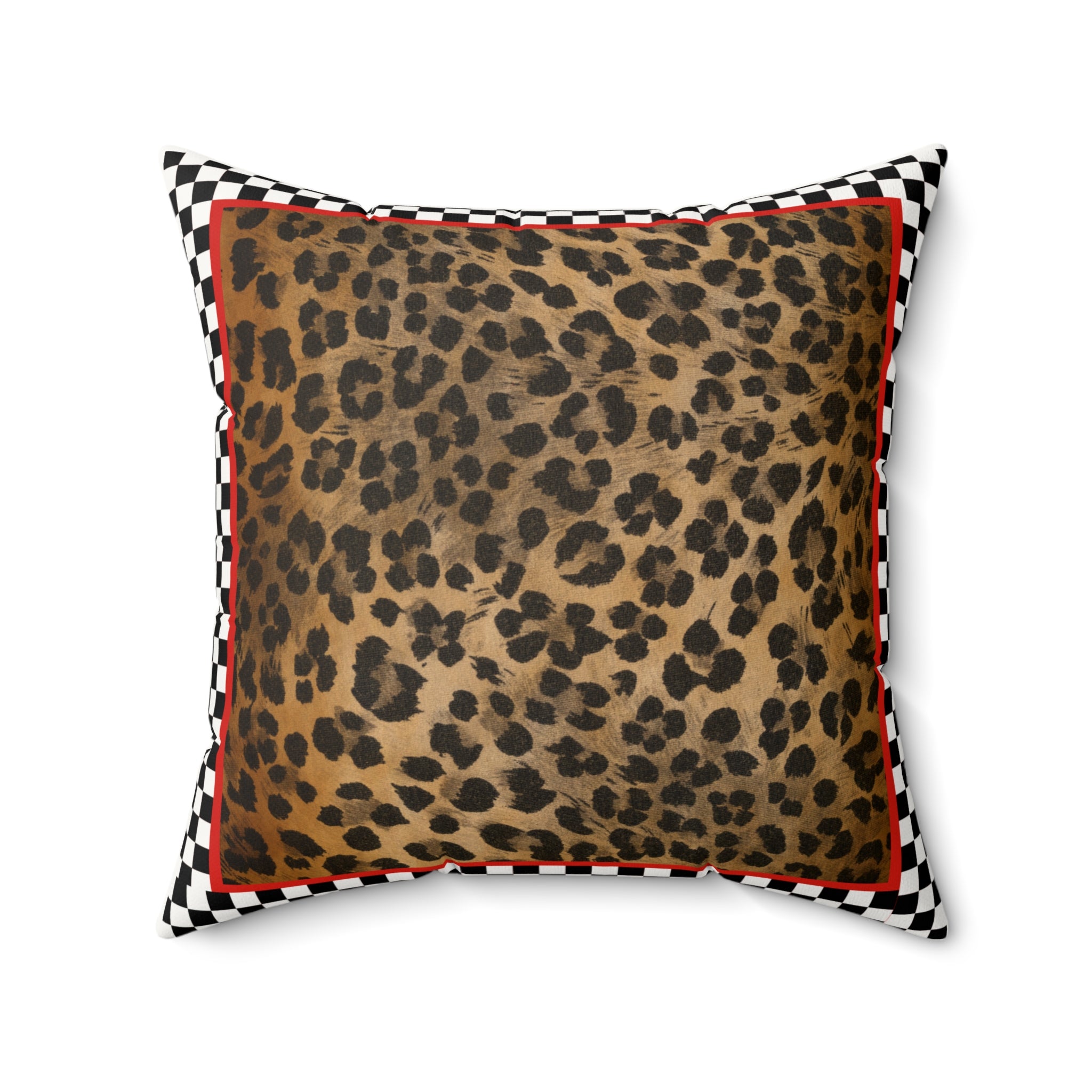 Leopard Print Faux Suede Pillow