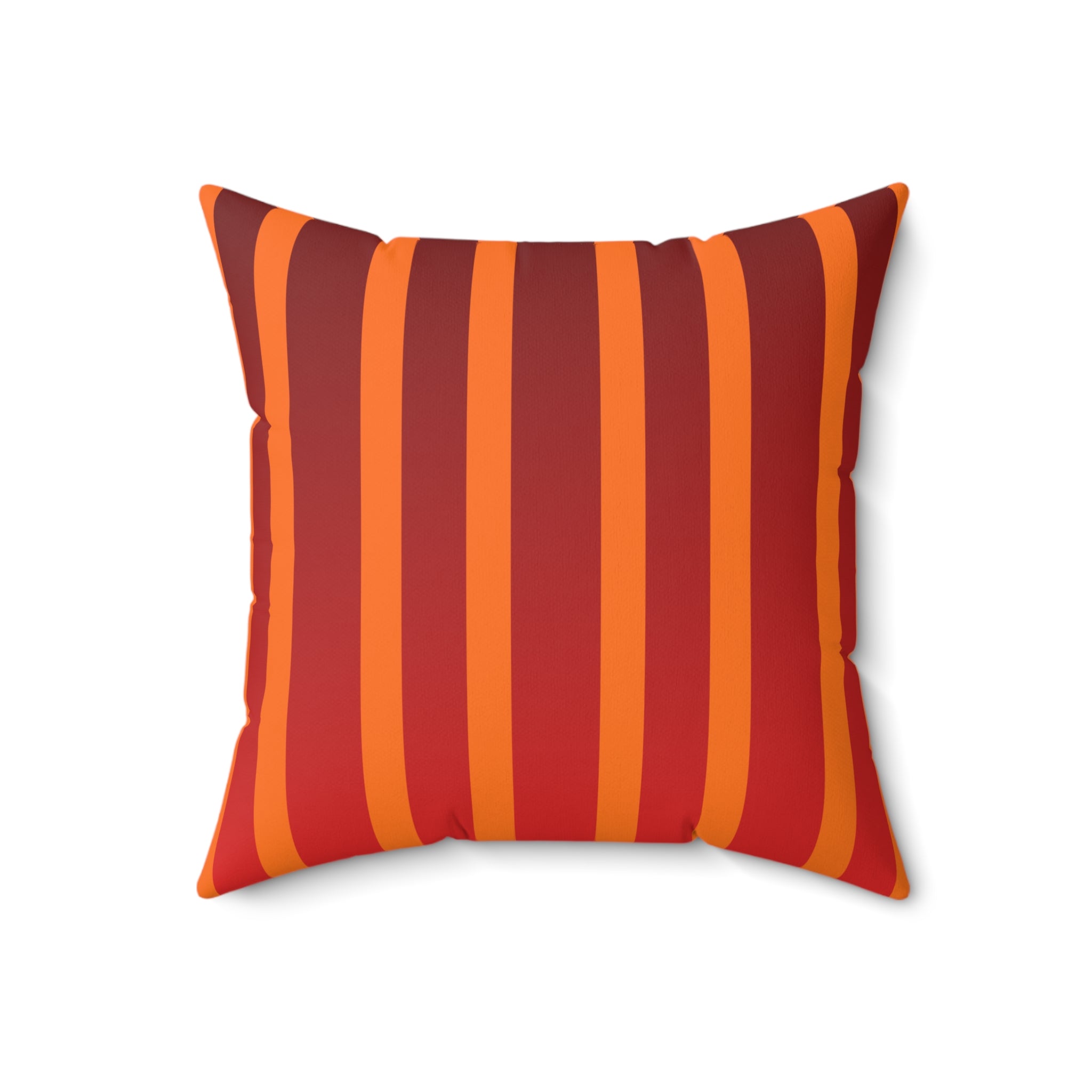 Retro Orange Stripe Faux Suede Pillow