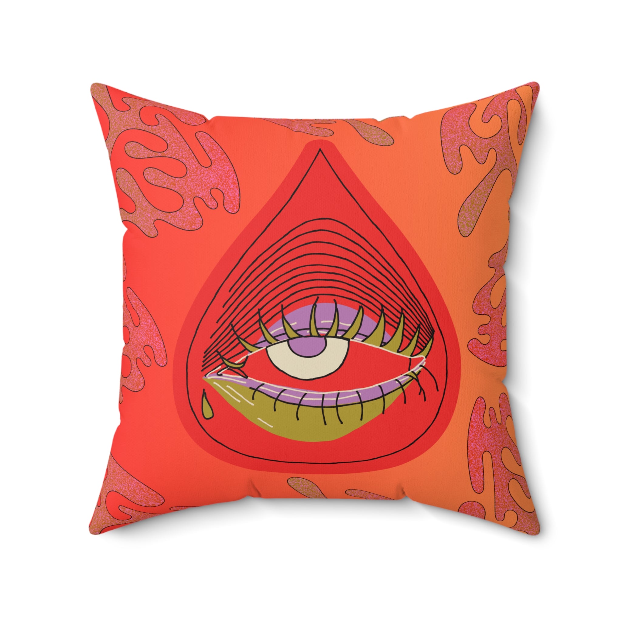 Psychedelic Eye Drop Pillow — Faux Suede Decorative Throw Pillow