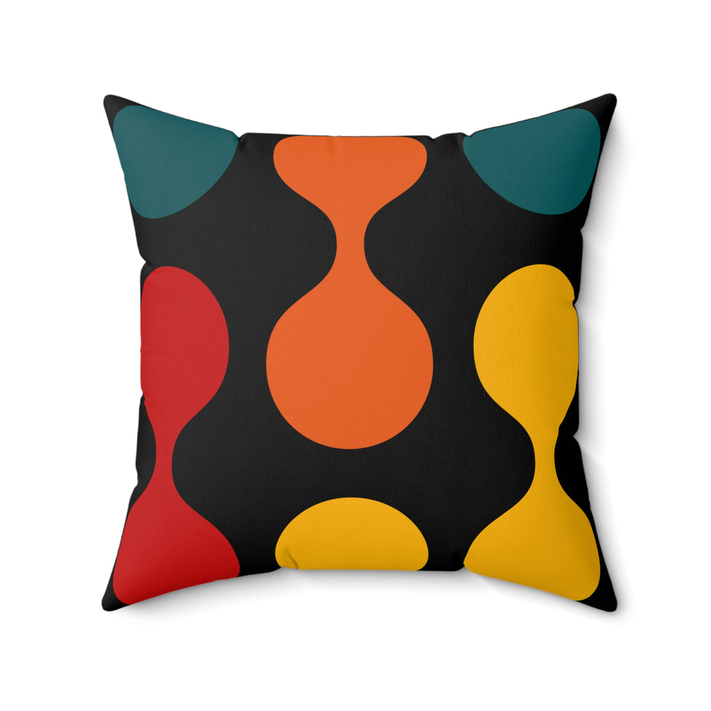 Retro Geometric Throw Pillow — Mid-Century Mod Pattern