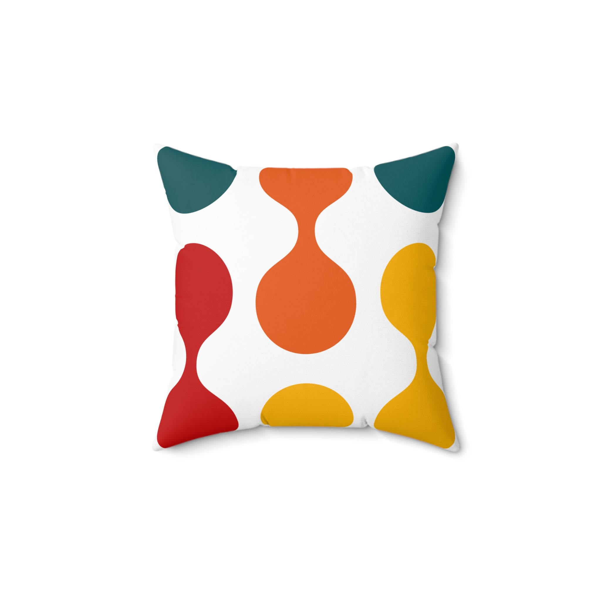 Mid-Century Geometric Decorative Pillow — Colorful Abstract Pattern