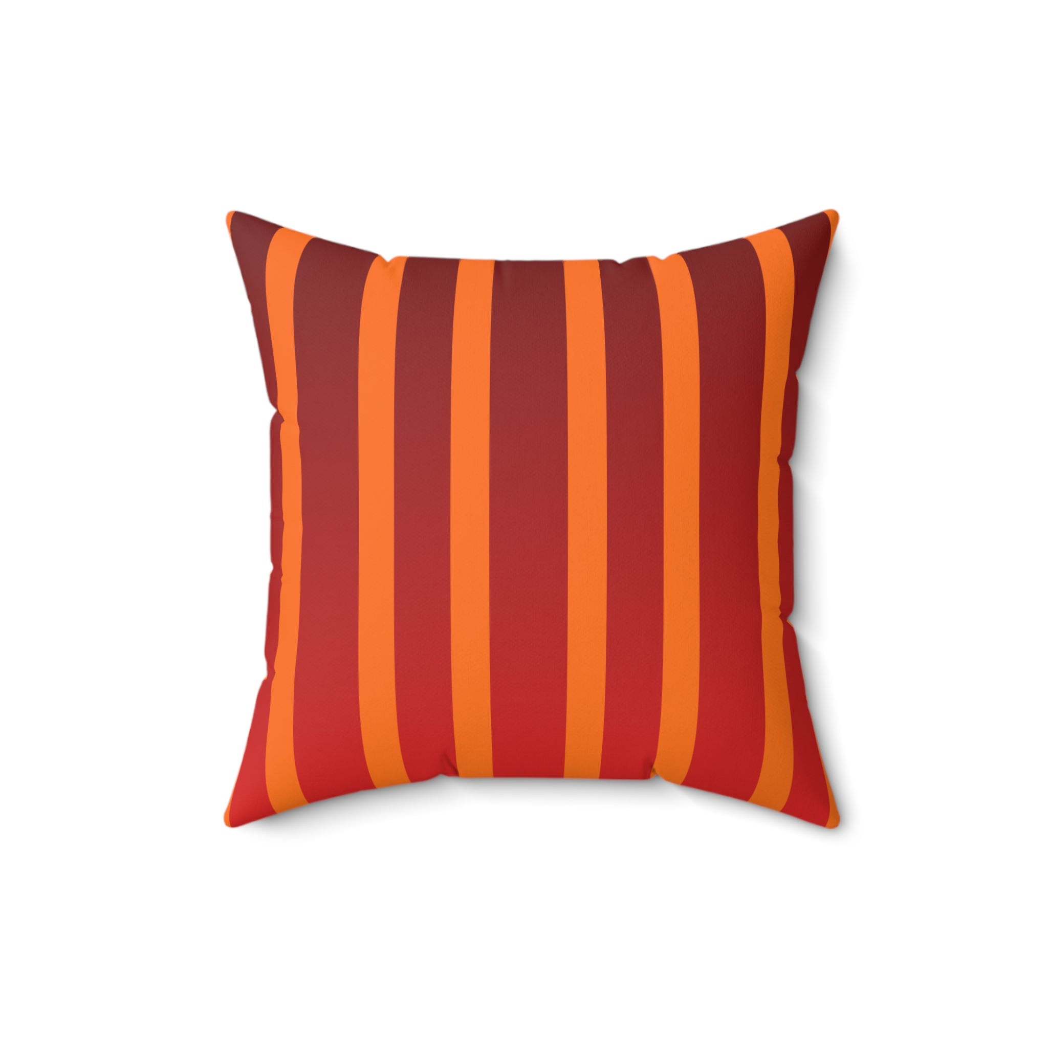 Retro Orange Stripe Faux Suede Pillow