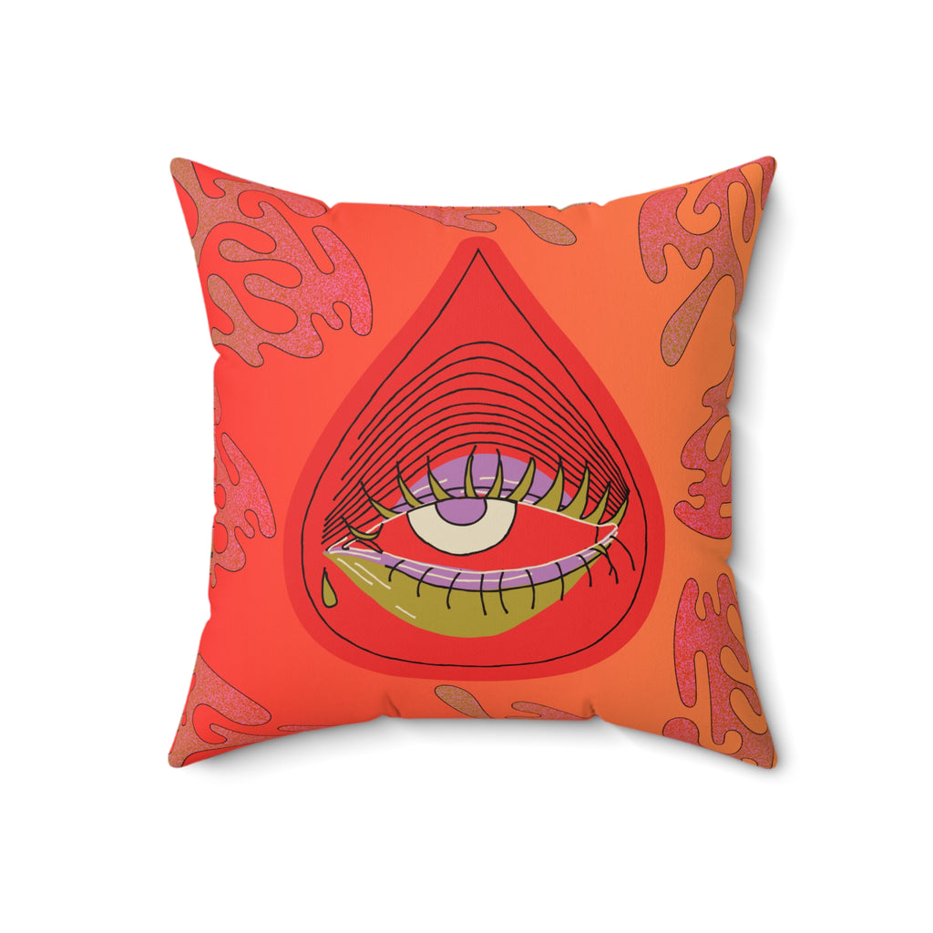 Psychedelic Eye Drop Pillow — Faux Suede Decorative Throw Pillow