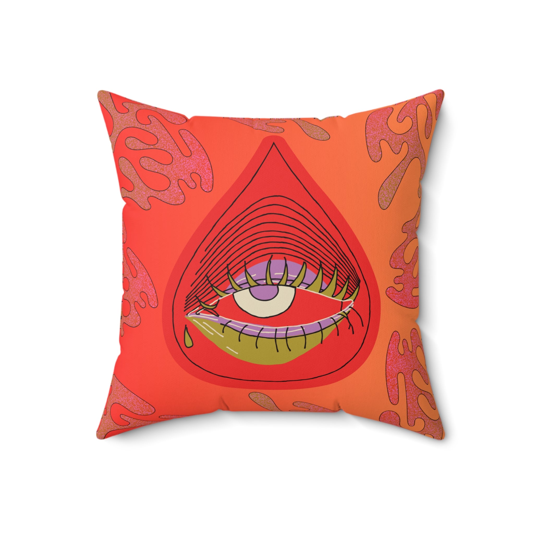 Psychedelic Eye Drop Pillow — Faux Suede Decorative Throw Pillow