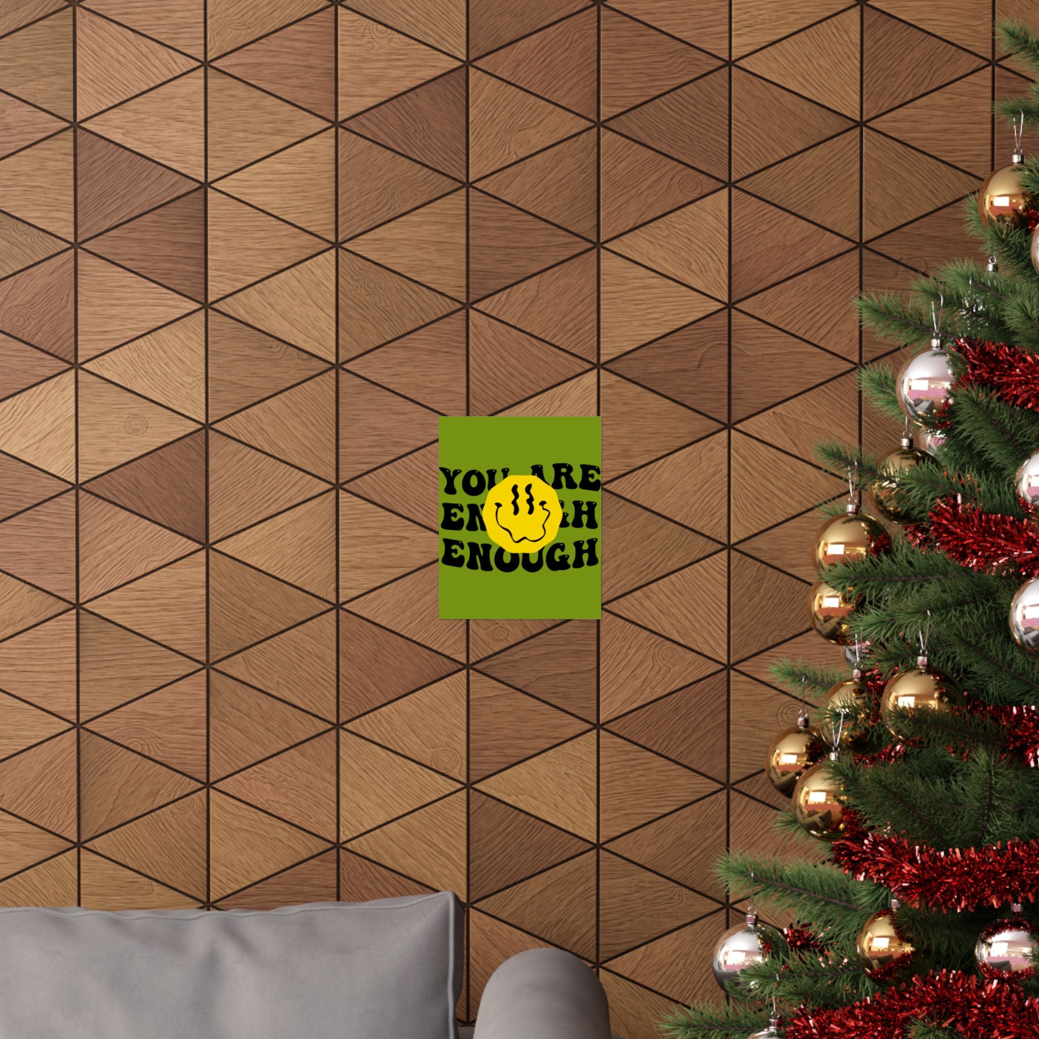 You Are Enough Poster — Retro Smiley Motivational Wall Art