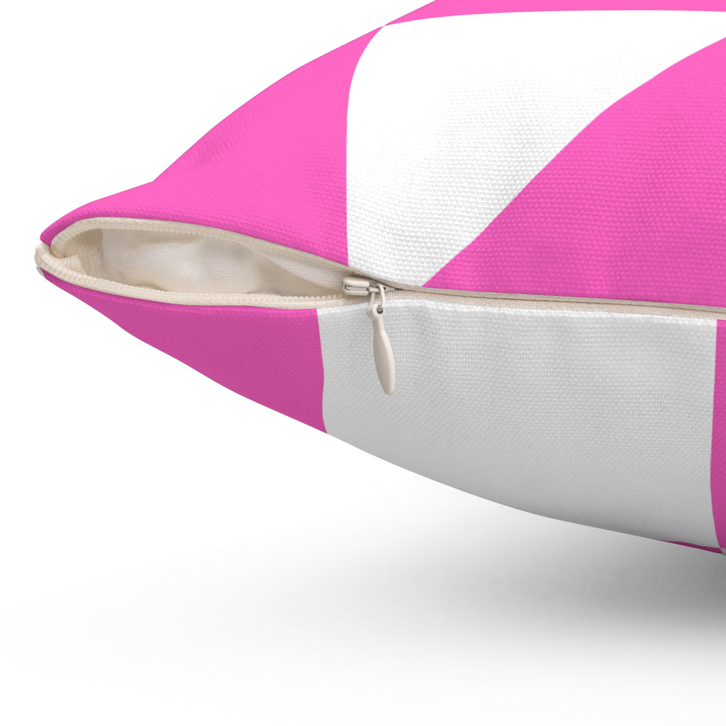 Pink Geometric Quilt-Block Throw Pillow