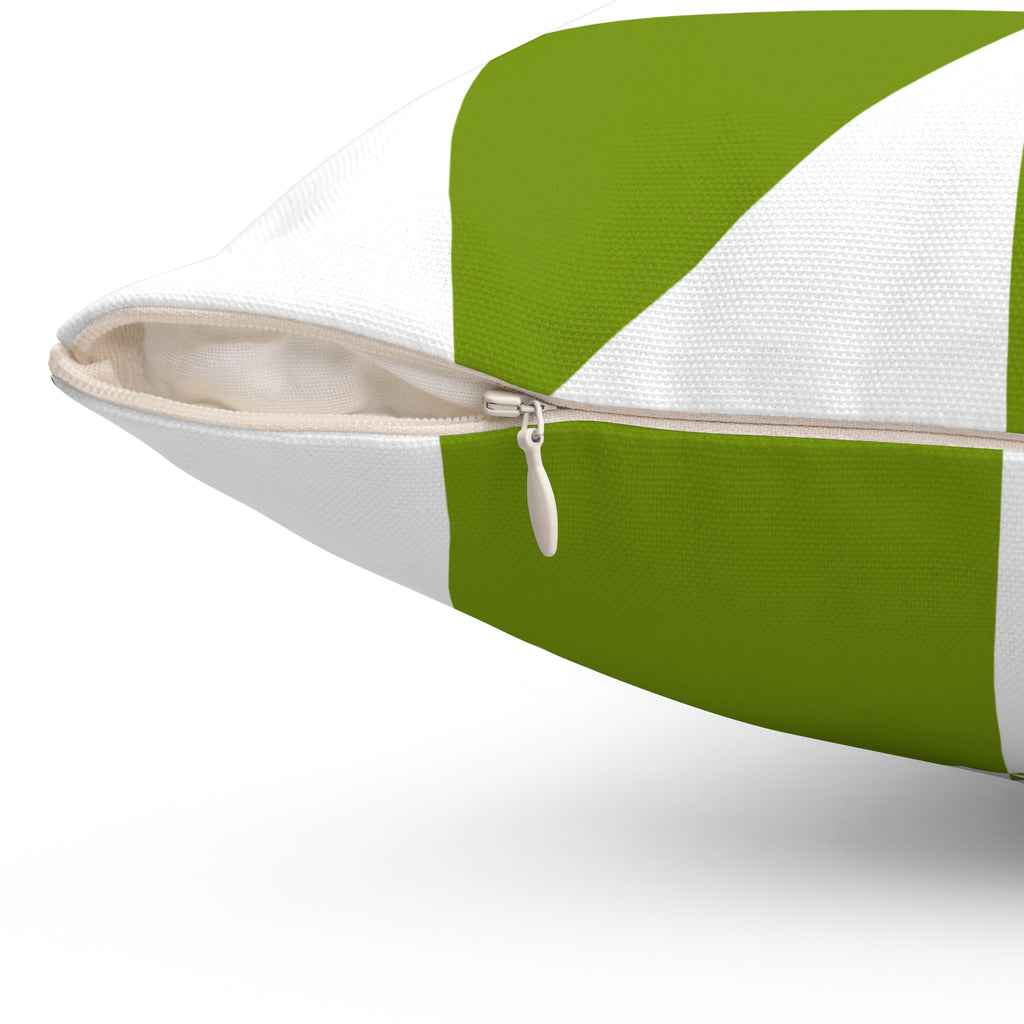 Geometric Green Checker Pillow