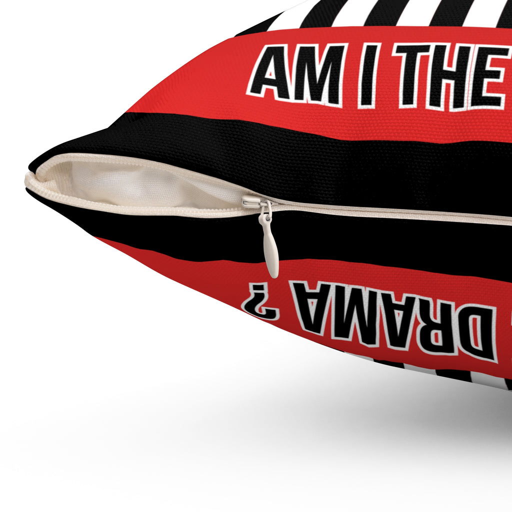 Am I The Drama? Decorative Throw Pillow — Bold Striped Accent Cushion