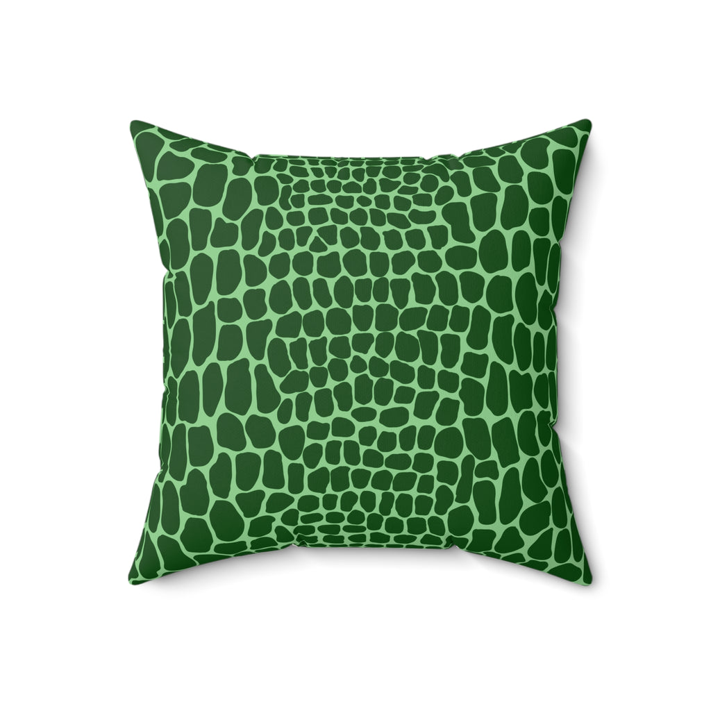 Green Giraffe Spot Pattern Pillow