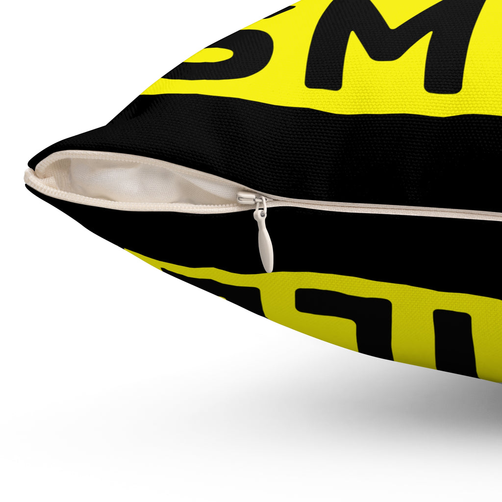 Smile Pattern Pillow — Yellow Smiley Face Decorative Throw Pillow