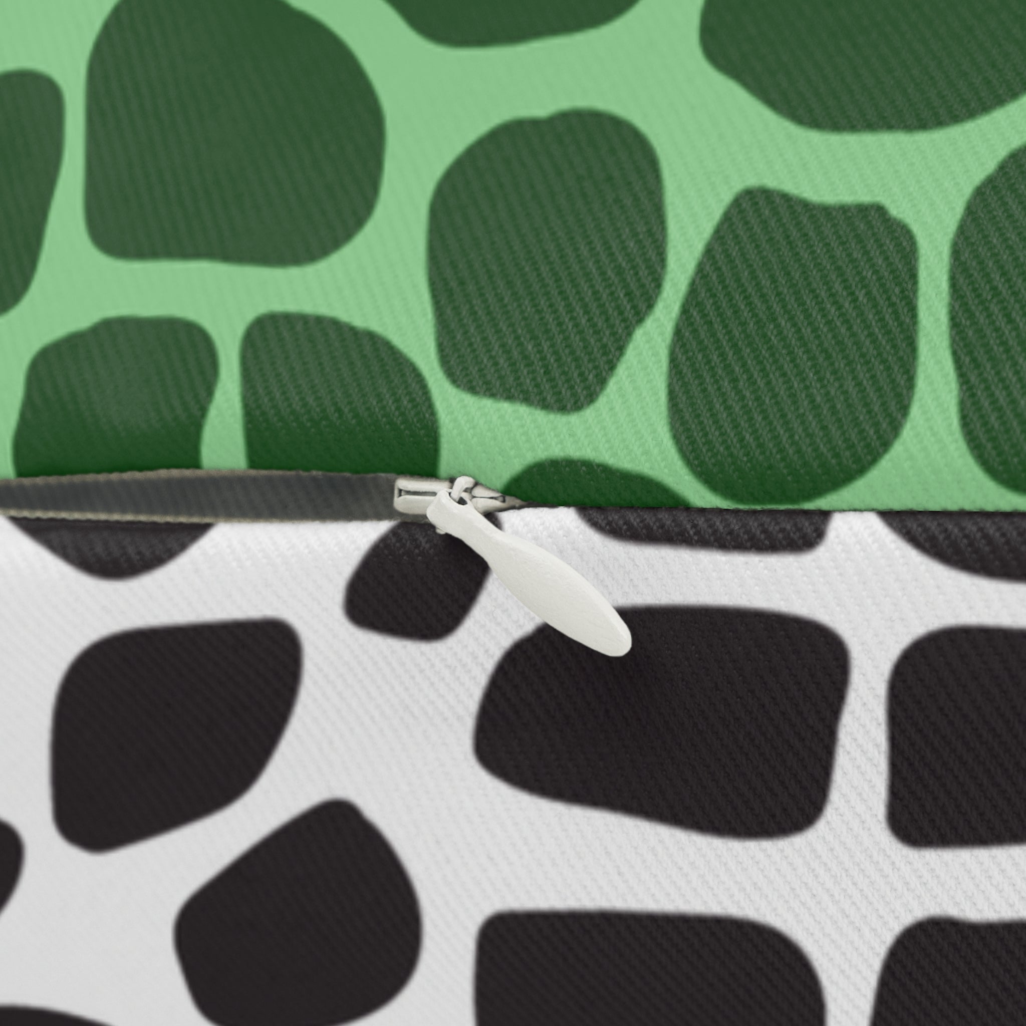Giraffe Print Lumbar Pillow — Green or Black Animal Pattern Accent Pillow