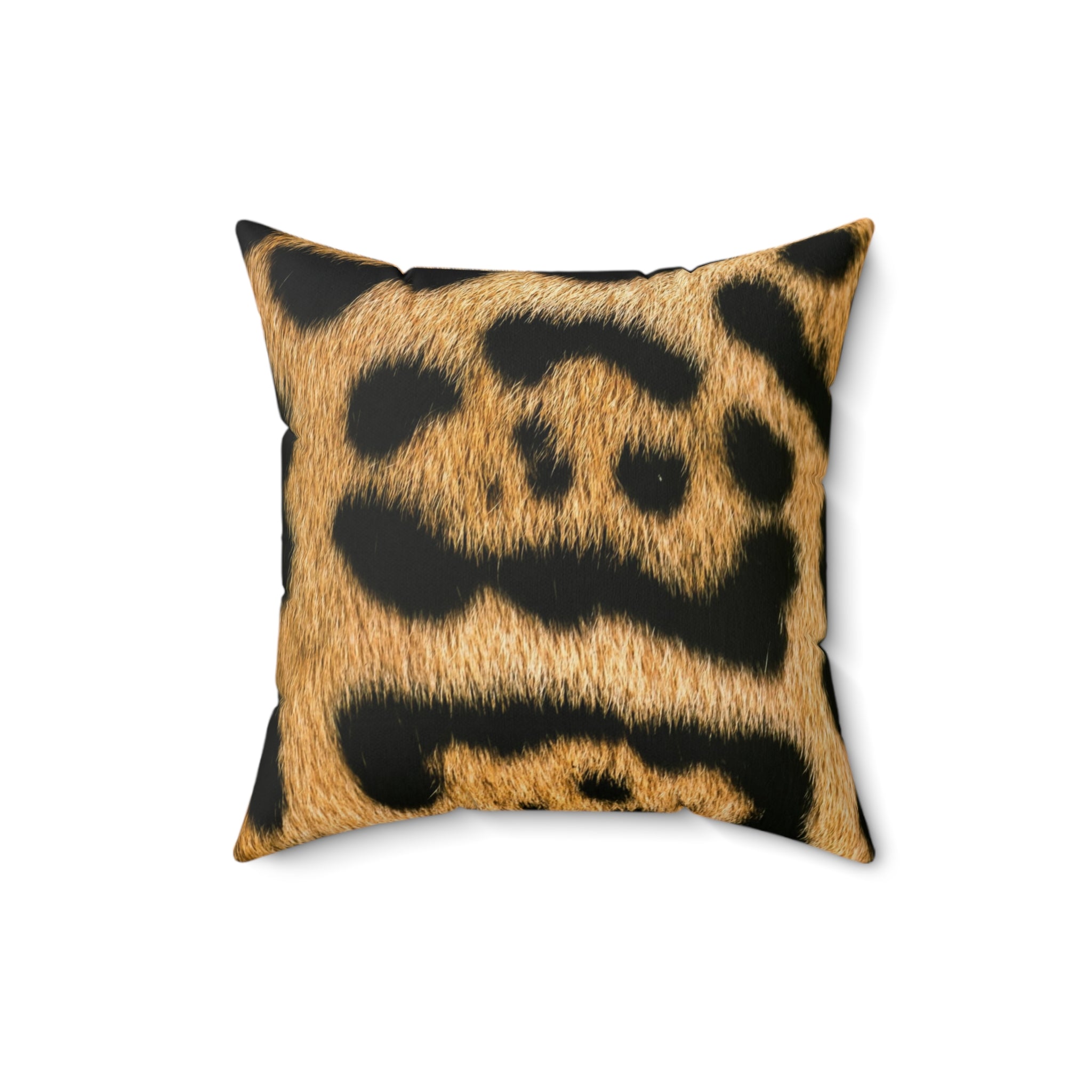 Leopard Faux Suede Pillow — Animal Print Decorative Throw Pillow