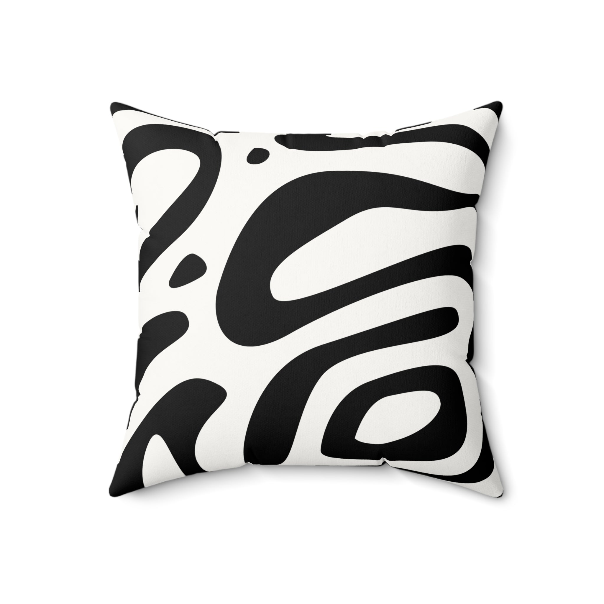 Black & White Abstract Zebra Print Faux Suede Pillow