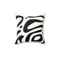 Black & White Abstract Zebra Print Faux Suede Pillow