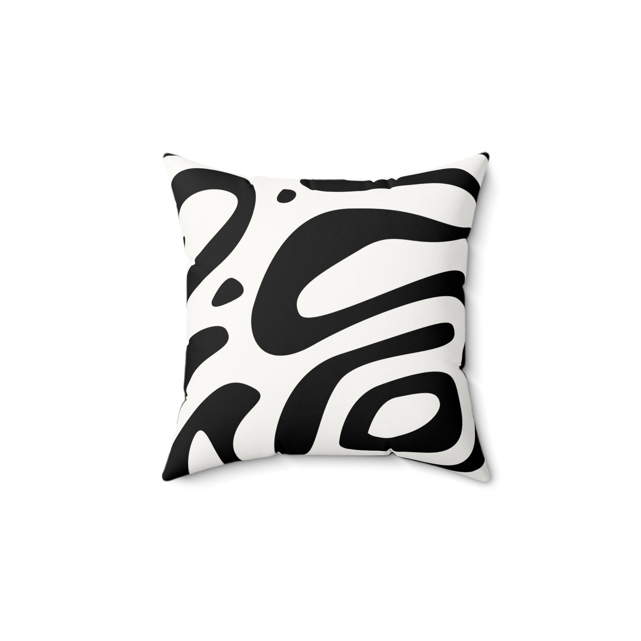 Black & White Abstract Zebra Print Faux Suede Pillow