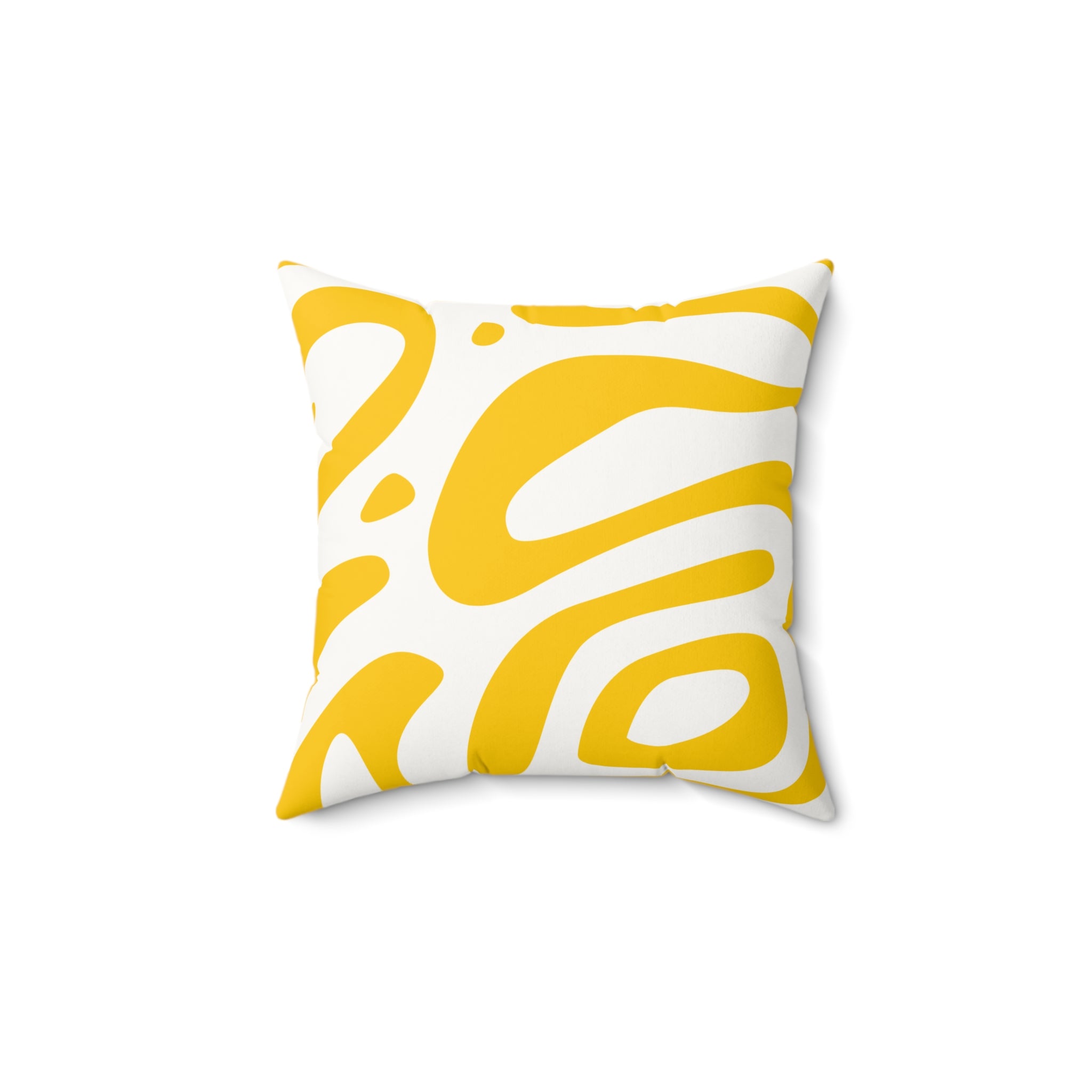 Yellow Abstract Zebra Print Faux Suede Square Pillow