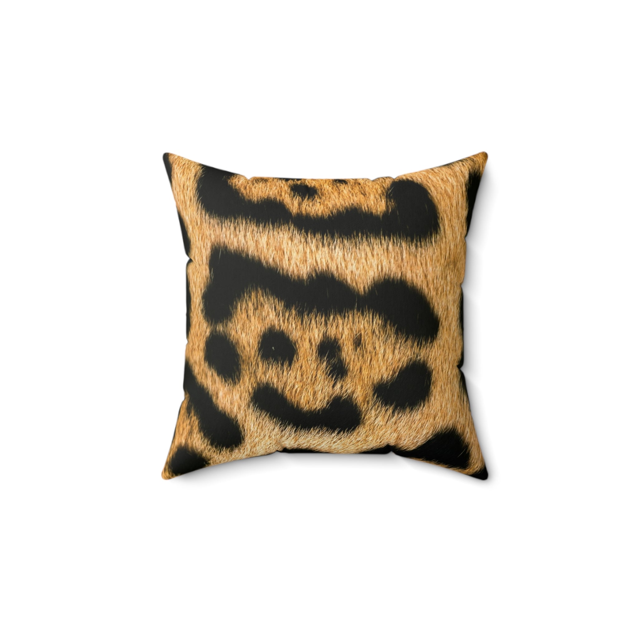 Leopard Faux Suede Pillow — Animal Print Decorative Throw Pillow