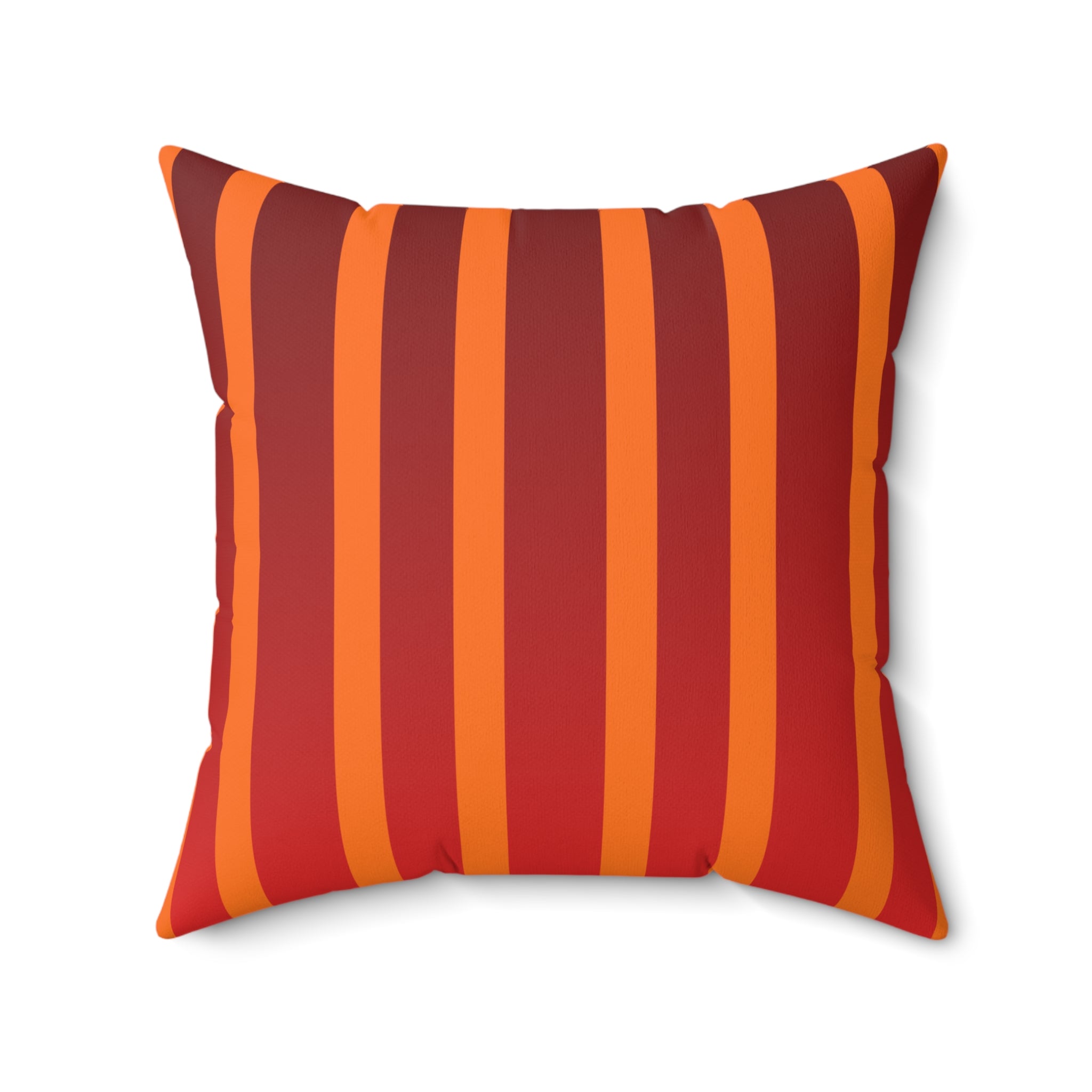 Retro Orange Stripe Faux Suede Pillow